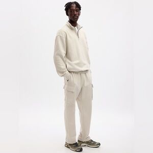 GAP MENS CREAM HEAVYWEIGHT QUARTER ZIP MOCK NECK SWEATSHIRT SZ XL (PART OF SET)